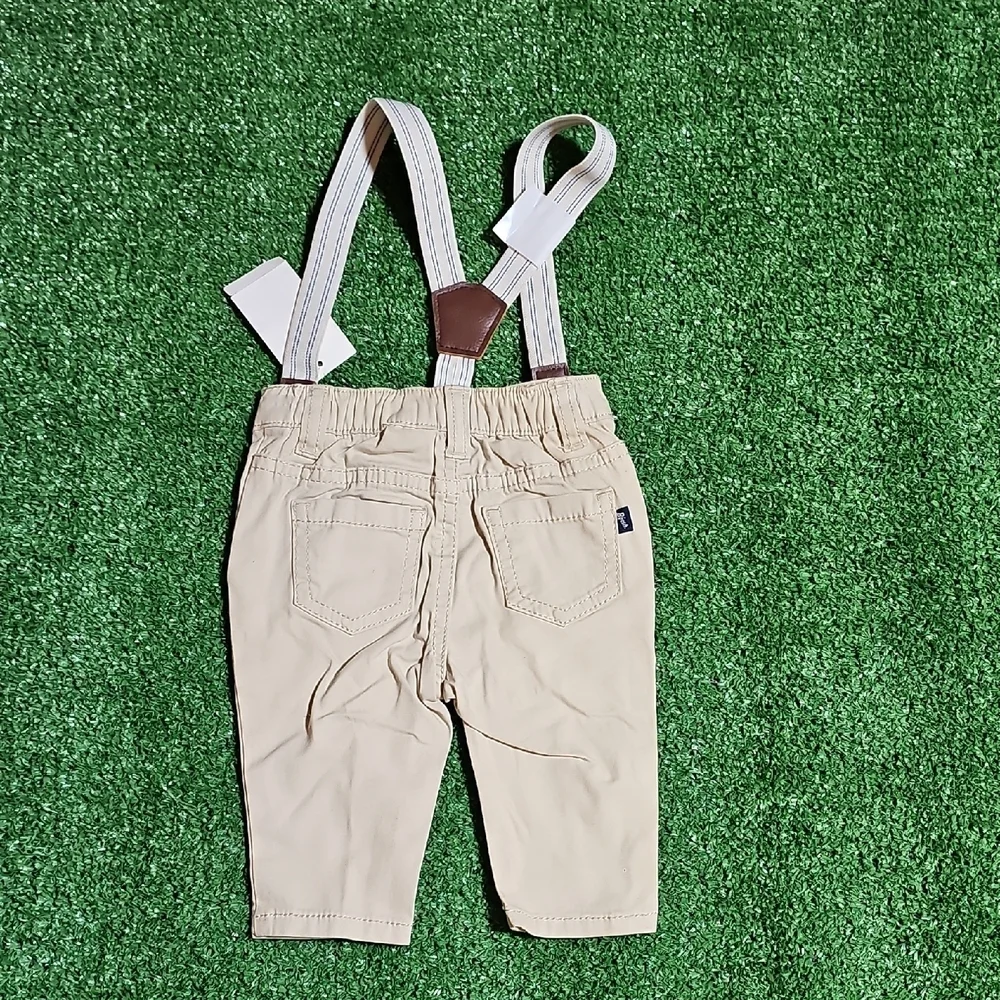 Beige Baby Pants with Suspenders - Picture 4 of 4